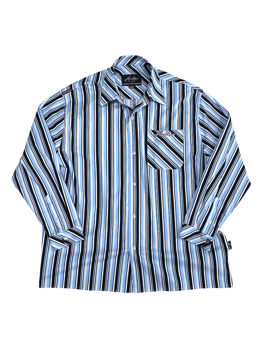 ACUSA | Y2K Color Block Stripe Cotton Oversized Shirt - PSYLOS 1, ACUSA | Y2K Color Block Stripe Cotton Oversized Shirt, Tops, ACUSA, PSYLOS 1